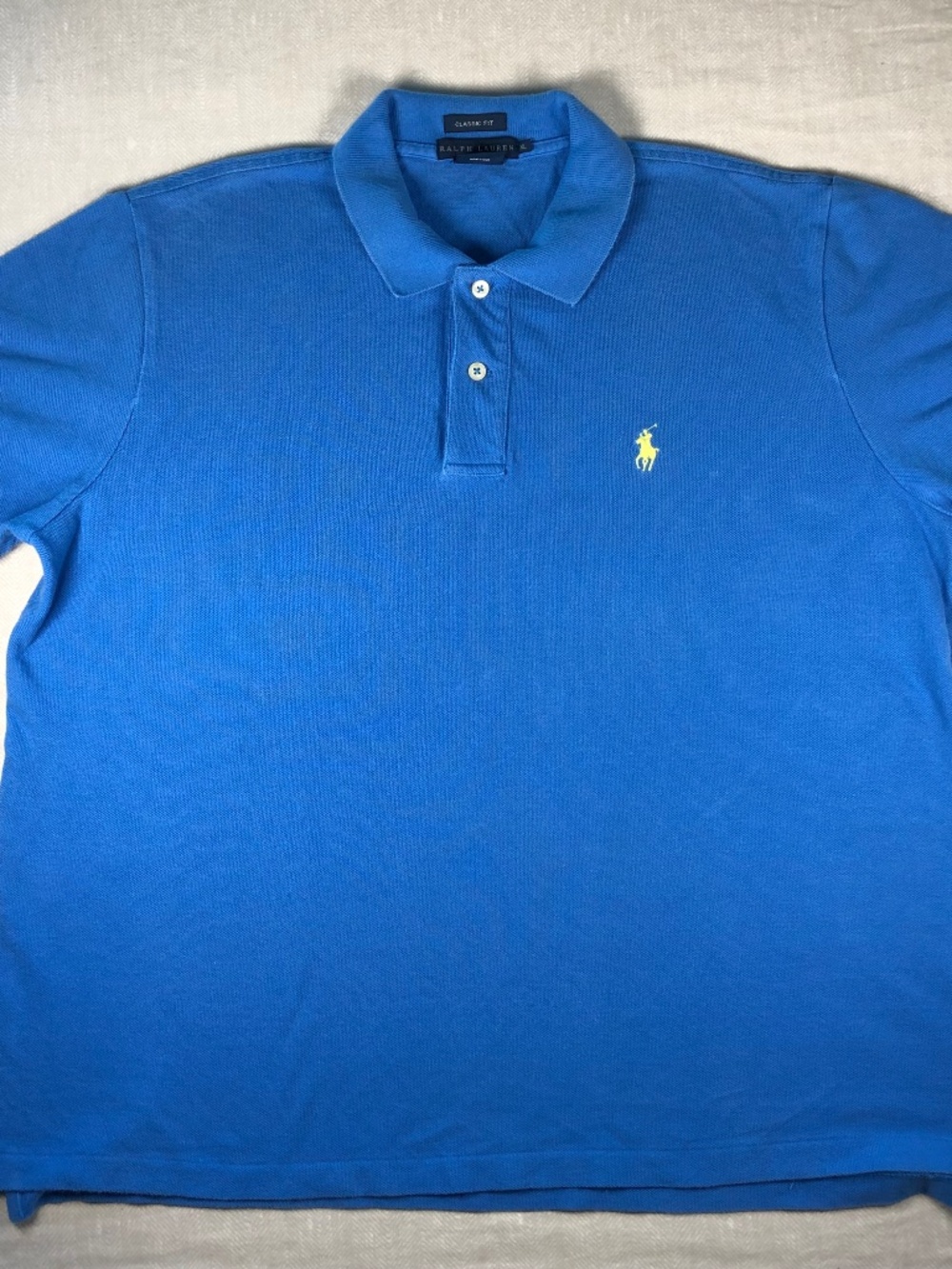 Polo Ralph Lauren Men’s Blue Classic Fit Polo Shirt XL Yellow Pony